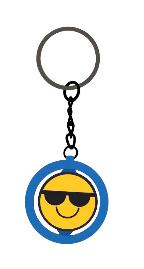 Emoji w okularach – wzór breloka obrotowego