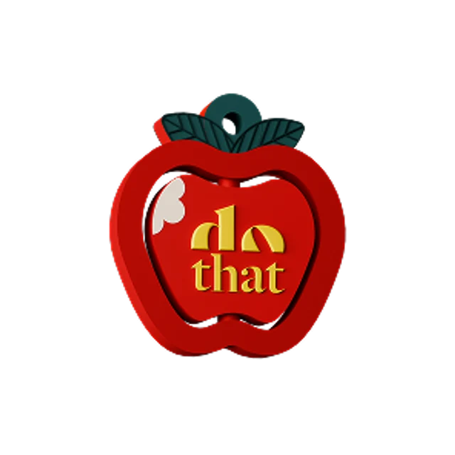 Prototyp breloka jabłko z logo dothat