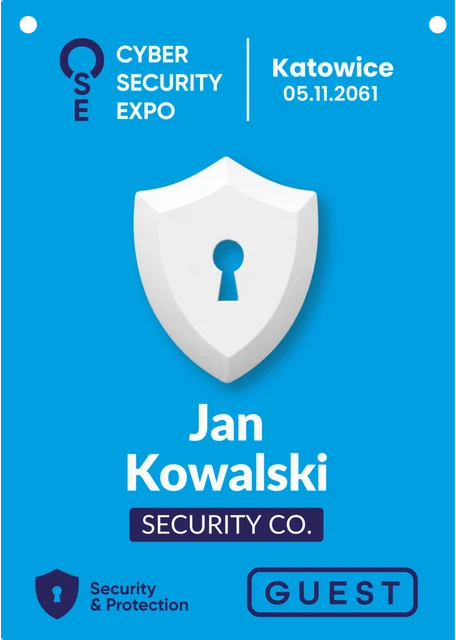IT i cyber­bezpieczeństwo – wzór identyfikatora eventowego