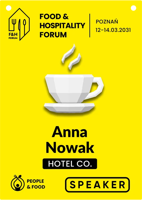 Gastronomia i hotelarstwo – wzór identyfikatora eventowego