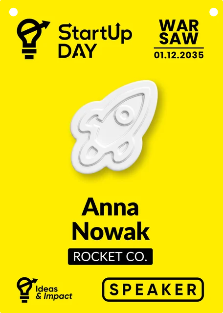 Startupy – wzór identyfikatora eventowego