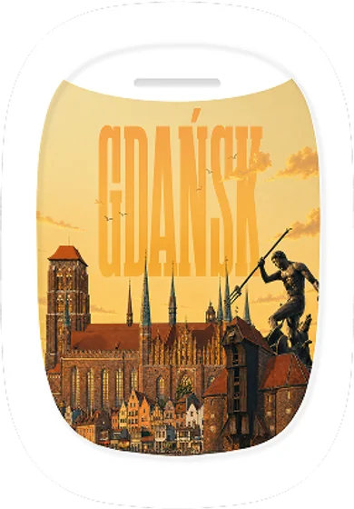 Gdańsk – okno samolotu – wzór magnesu