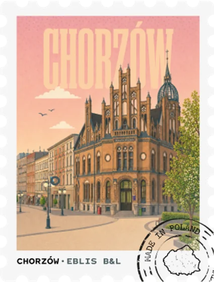 Chorzów – znaczek pocztowy – wzór magnesu