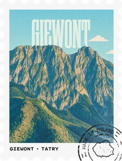 Giewont – znaczek pocztowy – wzór magnesu