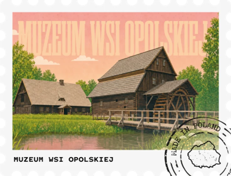 Muzeum Wsi Opolskiej – znaczek pocztowy – wzór magnesu
