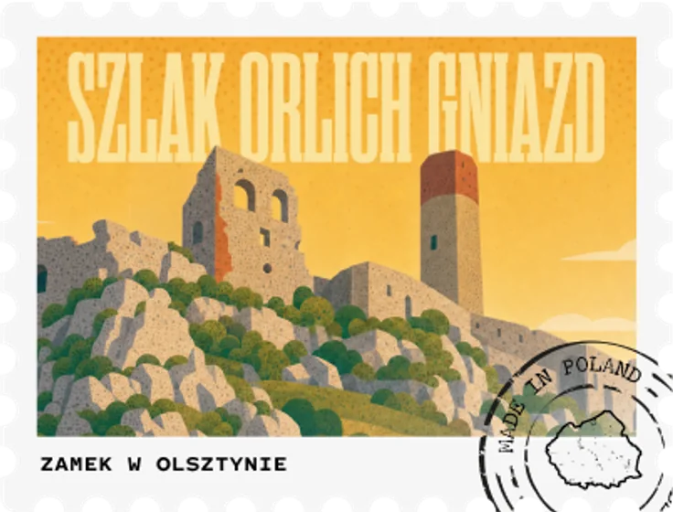 Szlak Orlich Gniazd – znaczek pocztowy – wzór magnesu