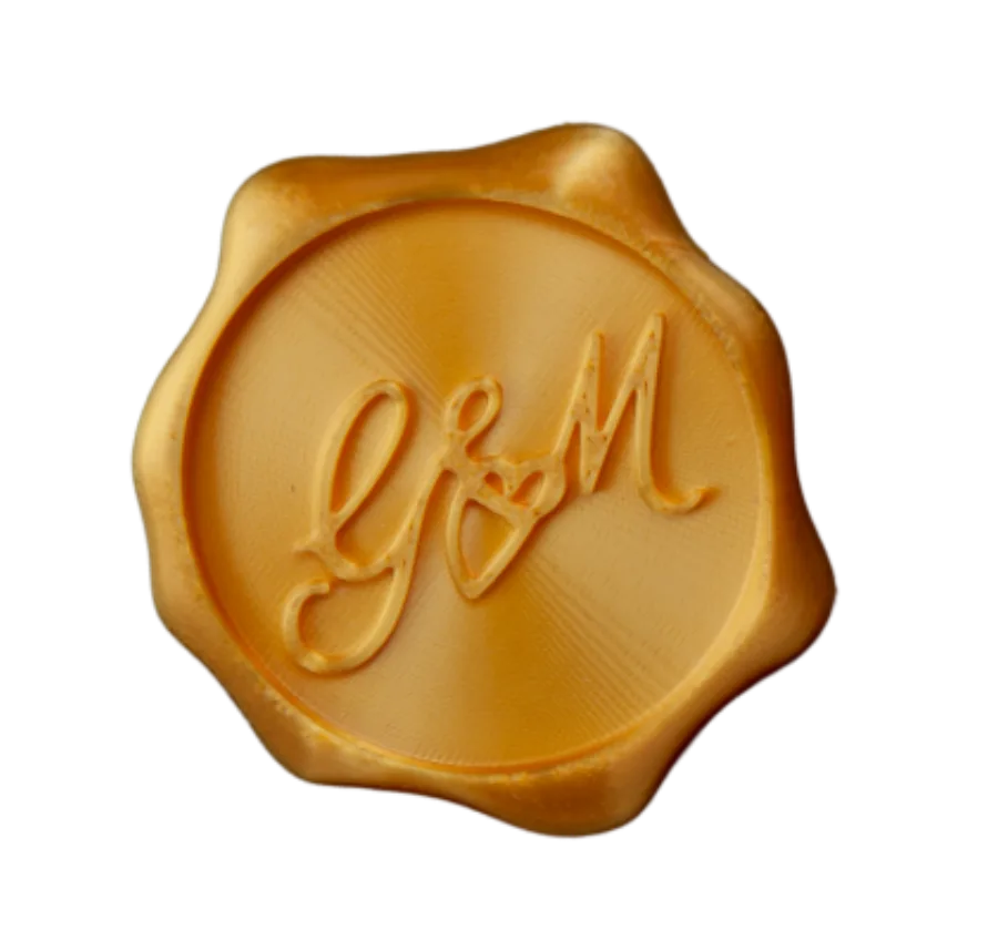 Monogram G&M – wzór odbić lakowych