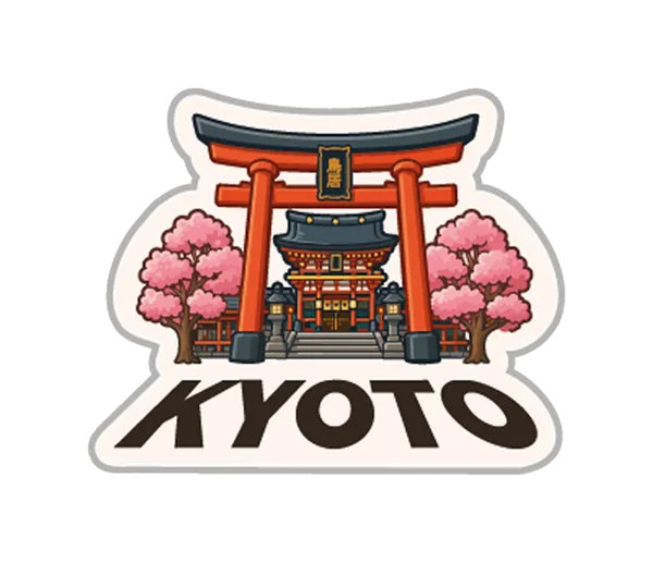 Kioto – wzór przypinki na crocsy