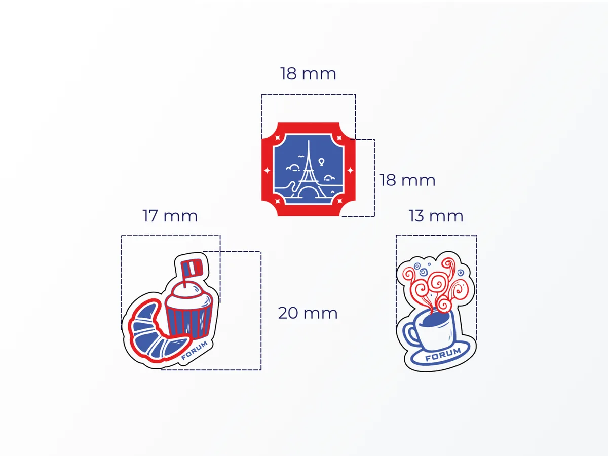 Piny i nakładki na notes – rzut techniczny projektu
