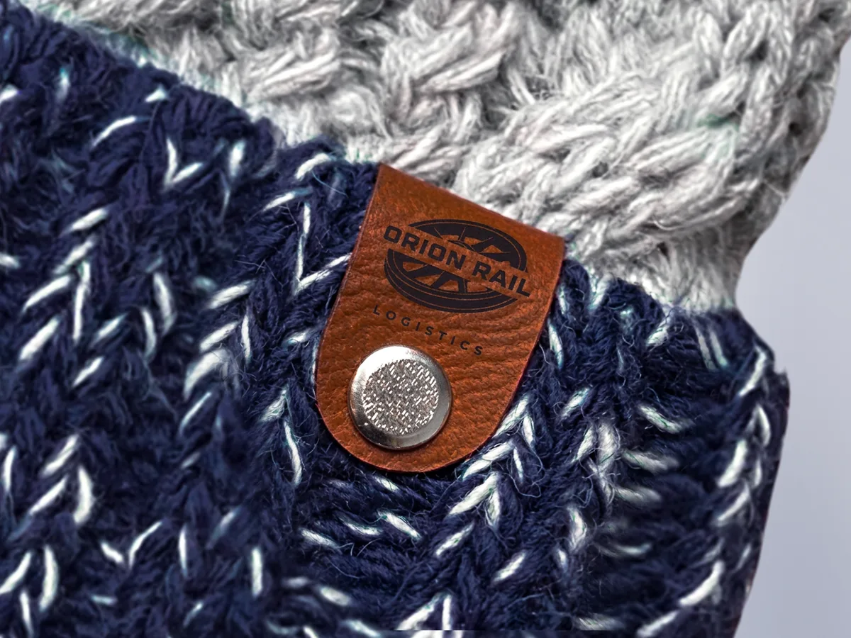 Knitted pom-pom hats – Orion Rail Logistics, photo 1