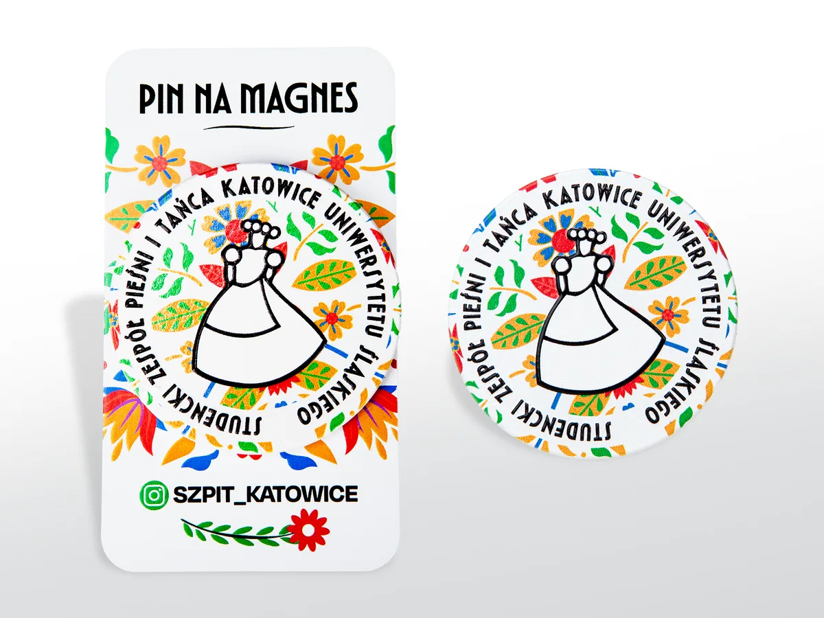 Okrągłe piny na magnes – gotowy produkt